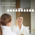 Brushed Nickel Bathroom Vanity Light for Giant Mirror, 10 Light Brushed Nickel Vanity Lights, 65 inch Wall Lamps for Bedroom for Mirrors with Milky White Frosted Glass Shades, E26