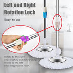 Extended Spin Mop Replacement Mop Handle, Upgraded 60-inch 360 Degrees Rotating Telescopic Replacement Mop Stick for Spin Mop Bucket Cleaning System (Stainless Steel Disc, Red)