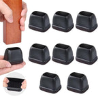 Ezprotekt 8 Pcs Rectangle Black Felt Chair Leg Floor Protectors for Hardwood Floors, Rectangle Silicone Chair Leg Caps, Furniture Leg Covers Cups for Chair Table (Fit L :1.3-1.7", W: 0.6-0.9")