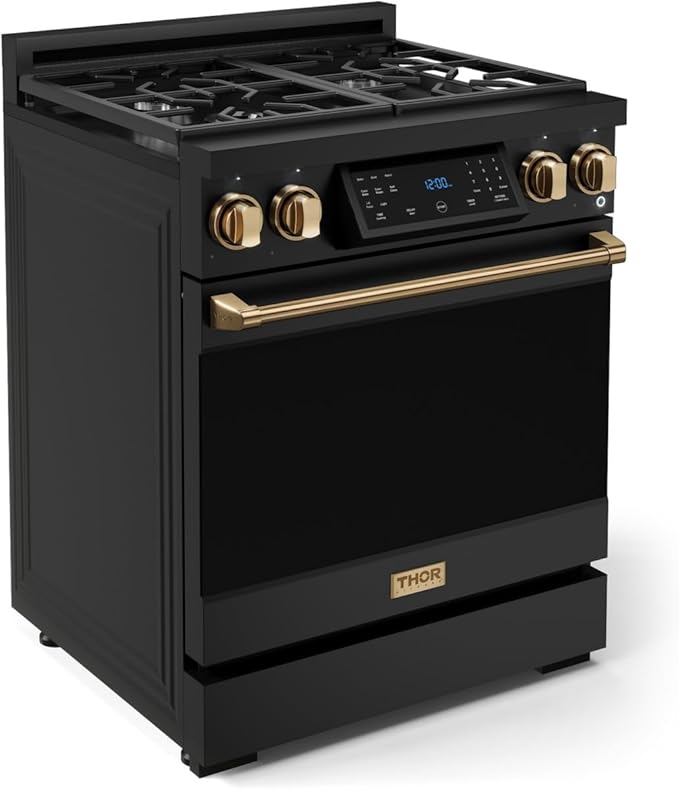 Gordon Ramsay by THOR Kitchen 30 Inch Professional Gas Range with Tilt Panel Touch Control in Black/Bronze
