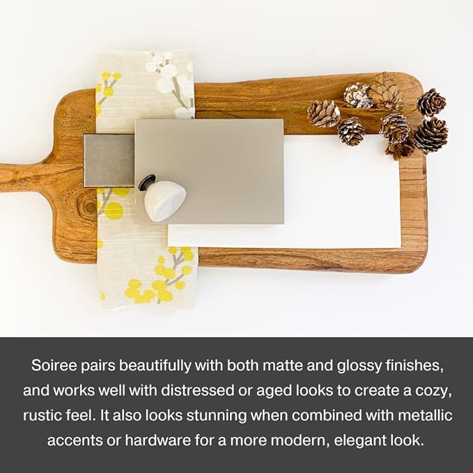 Country Chic All-in-One Chalk Paint for Furniture, Cabinets, Home Decor, Eco-Friendly, Matte Finish, Built-In Primer & Top Coat for Wood, Metal - Soiree (Beige Taupe) - 4 oz (118 ml)