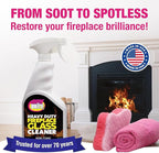 Quick 'n Brite Fireplace Glass Cleaner 24oz, Nonabrasive Cleaning Spray for Oven, Cooktops, Ceramic-Glass, Microwave Glass