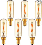 LiteHistory Dimmable T6 led Bulb 25W Candelabra led 2200K Amber 120lm 2W e12 T25 led Bulb 6Pack
