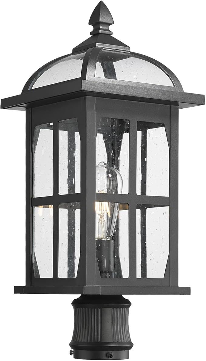 Darkaway Large Outdoor Post Lights Lamp Posts Outdoor Lighting, 21.7inch Waterproof Aluminum Post Lights Exterior Light Fixtures with Glass,Overside Fence Pole Lights for Porch Yard Patio Garage