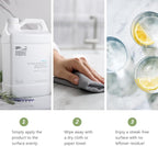 MORE Stone & Quartz Cleaner + Protector - Granite, Quartz & Marble Cleaner - For Kitchen & Bathroom Countertops - Water-Based Surface Spray Refill - Lavender-Verbena Essential Oil - Gallon (128oz)