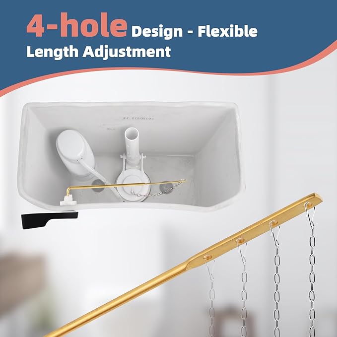 iFealClear 2 Pack Universal Toilet Handle Lever Flush Replacement, Front Mount Toilet Trip Lever Compatible with American Standard, Stainless Steel Flapper Chain, Solid Brass, Matte Black