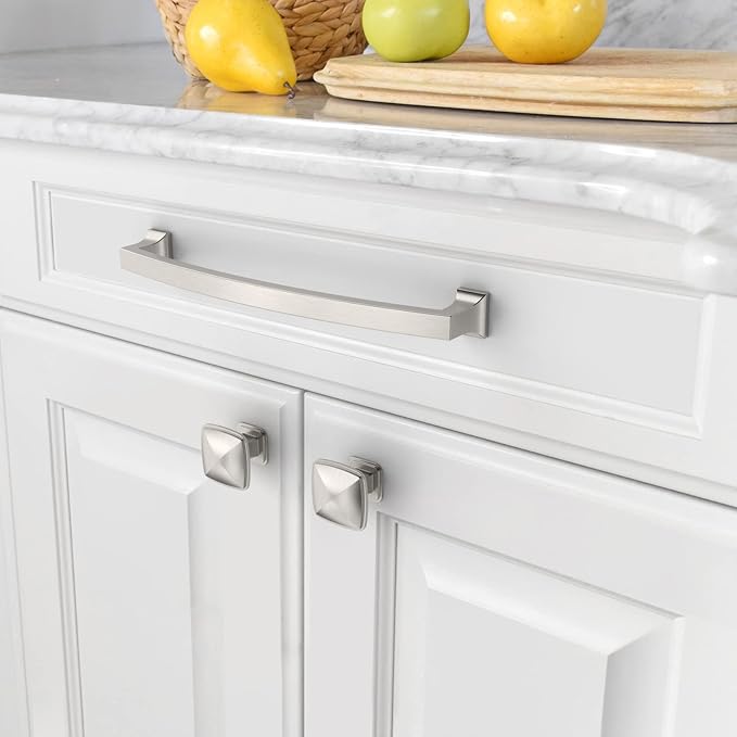 Asidrama 10 Pack 7 Inch(177mm) Hole Centers Kitchen Cabinet Handles, Brushed Satin Nickel Cabinet Pulls Kitchen Cabinet Hardware for Cupboard Drawer Pulls