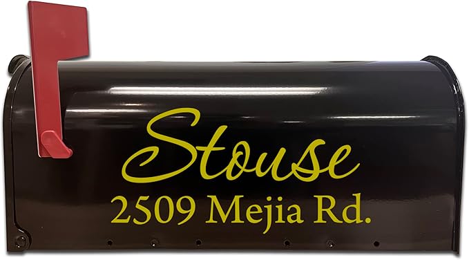 Mailbox Decals Personalized Address and Street Name Outdoor Stickers VWAQ-CMB1 (19 Inch X 9 Inch, Gold)