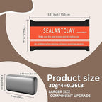 Quick Mending Mud & Waterproof Gray Sealant Putty (Pack of 4) - Ideal for Sealing: Air Conditioning Gaps, Wall Holes, and Drain Pipe Connections，Duct Seal Repair Sealing Clay.