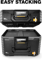 ToughBuilt StackTech 1 Drawer Tool Box, Heavy-Duty Portable Tools Chest, 50 lb Capacity - Stackable Toolbox Storage Organizer with 8 Dividers, Auto-Latching Drawers and Accessory Rails