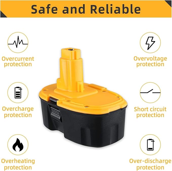 18V Replacement Battery for DeWalt DC9096 5.0Ah 18 Volt XRP Replacement Batteries for DeWalt DE9096 DC9098 DE9098 DE9098 DW9096 DW9095 Cordless Power Tools 1 Pack
