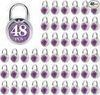 ZonRo Locks Combination Padlock, Fixed Dial Combination Padlock 48 Pack,3 Digit Code Standard Dial Combination, 2 in Wide. 3 in Height,Purple Turntable, Lock for Gym & Locker, School, Toolbox