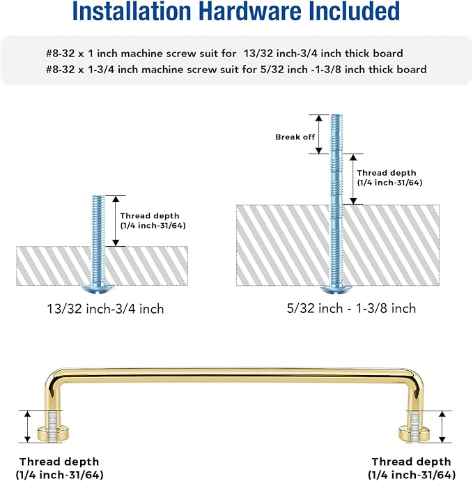 JOY DECOR Cabinet Pulls – 6-1/4 Inch Hole Center, Polished Brass, 2 Pack, Zinc Alloy Cabinet Handles for Drawers & Cupboard – Vintage Style Hardware for Kitchen, Bathroom, Dresser, Furniture Makeover