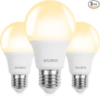 BUBO A19 LED Light Bulbs, 40 Watt Equivalent LED Bulbs, Soft White 2700K, 550 Lumens, E26 Standard Base, Non-Dimmable, 5W Soft White LED Bulbs for Bedroom Living Room Home Office, 3 Pack
