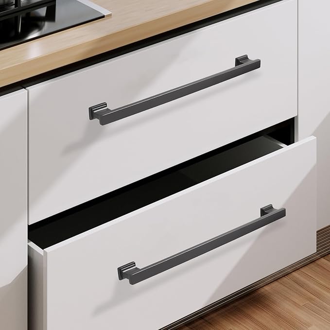 COTYKILEY 10 Pack 9 Inch(228mm) Matte Black Cabinet Handles Black Kitchen Cabinet Pulls Cabinet Door Handles Kitchen Cabinet Hardware Cupboard Drawer Pulls Dresser Handles