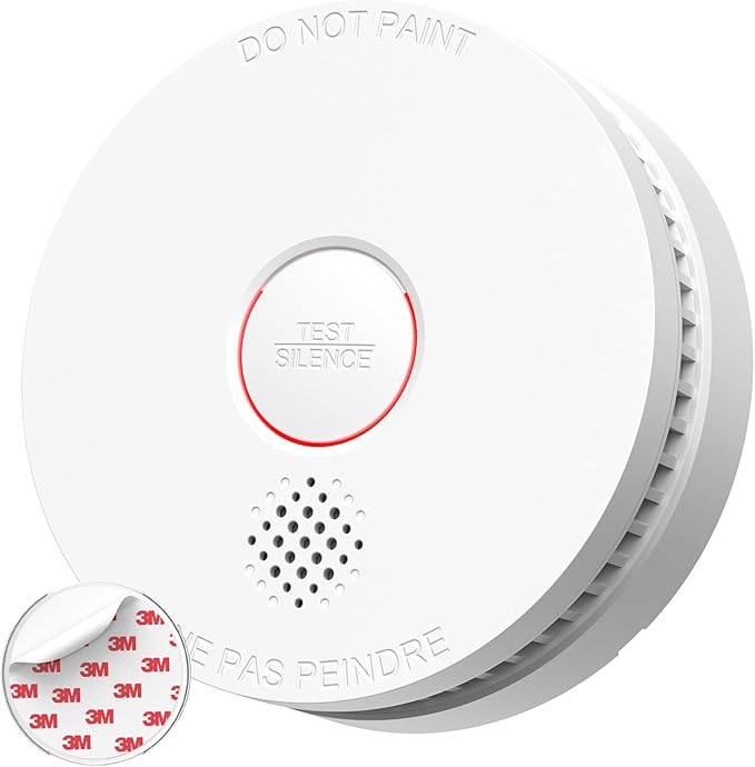 SITERLINK Smoke Detectors,Replaceable Battery Included Smoke Alarms with 10 Hours Silence Button,Photoelectric Sensor Smoke Detector,Fire Detectors for Home,ETL-9th Listed,GS509A 1-Pack