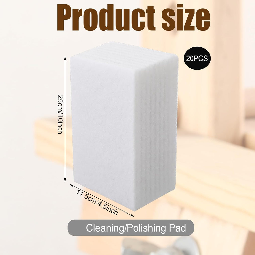 20 Pieces White Scrubbing Pad Non Scratch Scouring Pads Non Woven Scouring Sponge Multipurpose Abrasive Multi Surface Scrubber for Cleaning Polishing(4.5 x 9.8 Inch)