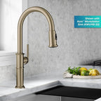 KRAUS Allyn Traditional Industrial Pull-Down Single Handle Kitchen Faucet in Brushed Gold, KPF- 4100BG