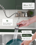 APPASO 2 Hole Kitchen Faucet, Kitchen Faucet with Separate Handle, SUS304 Stainless Steel Two Holes Faucet for Kitchen Sink, Brushed Nickel