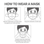 LEMENT 25pcs KN95 Face Mask Black 5 Layer Cup Dust Safety Masks Filter Efficiency≥95% Breathable Elastic Ear Loops Black Masks