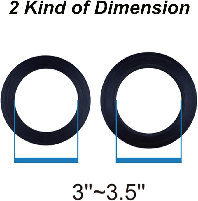 Hibbent Universal Toilet Tank To Bowl Gaskets with 3 Set Brass Hardware Kits Fits Most 3-Inch 3.5-Inch flush valve opening 2-Piece Toilet Tanks