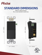 AIDA 20 Pack 4 Way Switch Decorative Light Switch, 15Amp, 120/277 Volt, 4 Way Decorative Light Rocker Switch Replacement, Self-Grounding, Residential and Commercial Grade, UL Listed