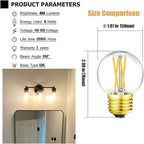 Leools Dimmable Wall sconces Edison Bulb G16.5 4W Equal 40 watt AC120V Clear Glass Soft White 3000K E26 Light Bulb for Pendant,Chandeliers,Vanity, 400lm 6Pack