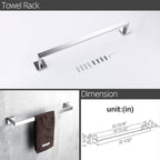 BAGNOLUX Bathroom Hardware Set 4 Pieces, Bath Towel Holder Set SUS304 Stainless Steel, Towel Bar Rack Set for Wall Mounted, Square Bathroom Accessories Set Fixture Heavy Duty Polished Chrome