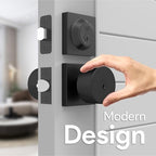 Mega Handles SUANA Entrance Combo, Door Knob and Cylinder Deadbolt and Key Combo, Heavy Duty Locking Door Knobs for Left or Right-Handed Doors – Matte Black