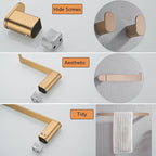 RANDOM Champagne Bronze Towel Bar Set 5 Piece Bathroom Hardware Set Include 9.8/23.6 Inch Towel Holder Toilet Paper Holder and 2 Towel Hooks Stainless Steel Bathroom Accessories Kit Wall Mount