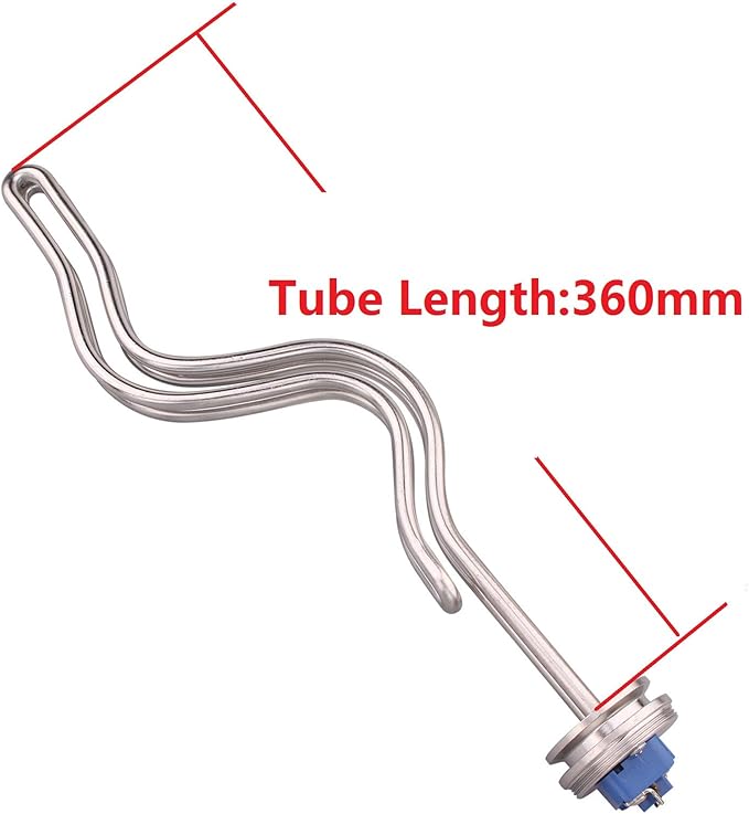 DERNORD 1.5" Inch (OD50.5mm) Tri-clamp Ripple Heating Element Electric Immersion Water Heater 6500W 240V