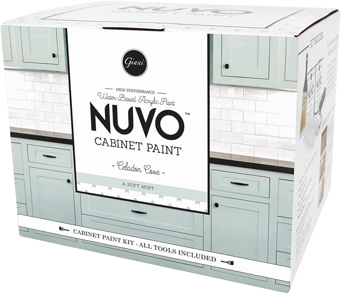 Giani Nuvo Celadon Cove Cabinet Makeover Kit - Easy DIY 7-Piece Set, Soft Mint Green, Long-Lasting Finish