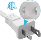 2 Prong Extension Cord,4-Pack Extension Cord for Indoor/Outdoor Use,US Male/Female Power Cable for NEMA 1-15P to NEMA 1-15R,White