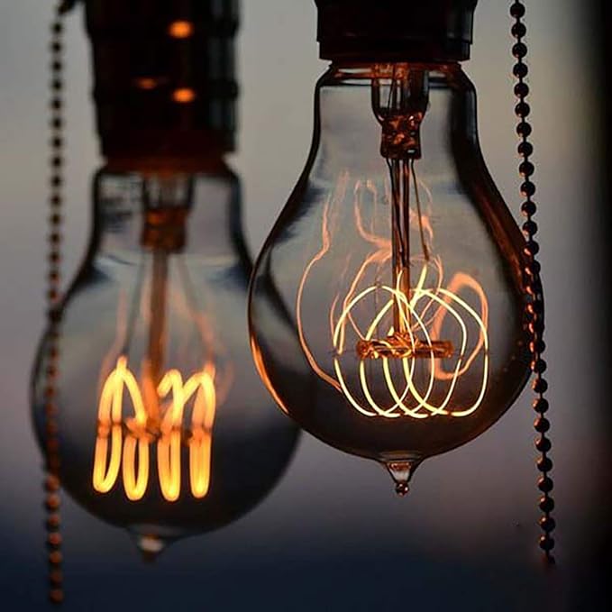 Jslinter 6-Pack Edison Light Bulb 60 Watt, Dimmable A19 Antique Vintage Old Fashioned E26 Incandescent Light Bulbs, Amber Warm White