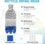 AIDEA Microfiber Cleaning Cloth Roll, 50PK, Reusable Paper Towels Tear Away Cloth, Microfiber Towels Washable Shop Rags, Lint Free Cleaning Rags for House, Kitchen, Window, 11.5"×11.5", Dark Blue