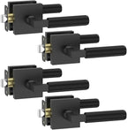 Asidrama 4 Pack Black Passage Door Handles, Door Lever with Door Knobs Indoor for Bedroom or Bathroom, Heavy Duty Door Handles Interior with Locks for Left Right Sided Doors 098