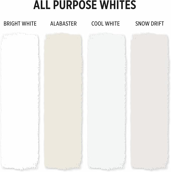 EVOLVE All Purpose Whites: Latex Flat Interior Paint for Walls & Ceilings, Shades of White, Quick Dry, Excellent Touch-Up & Coverage, Eco-Friendly (Alabaster)