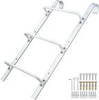 3-Rung Window Well Ladder Hooked, Heavy Duty Steel Wall Mounted Ladder, Powder-Coated Basement Egress Window Ladder 34.2" Lx17.9 W, White