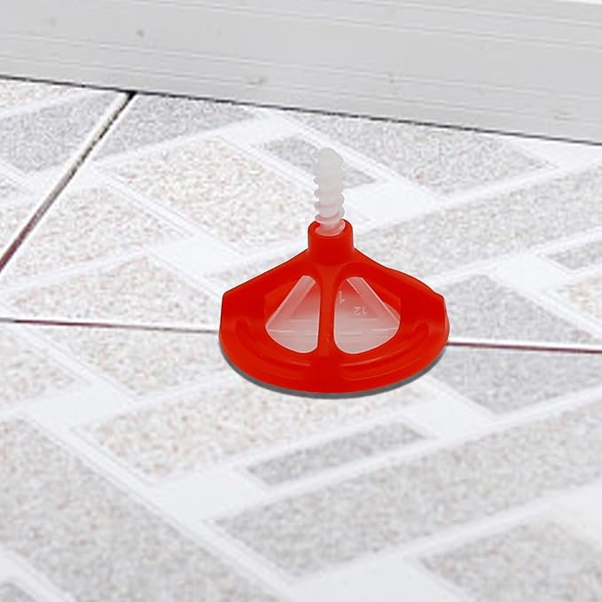 Tile Leveling Kit Tile Leveling System Clips Tile Anti-Loosening and Spacing System Kit (1/16"-300pcs White Base Tile Spacers + 100pcs Red Cap)