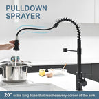 GIMILI Glossy Black Touchless Kitchen Faucets with Pull Down Sprayer Single Handle Spring Kitchen Faucet