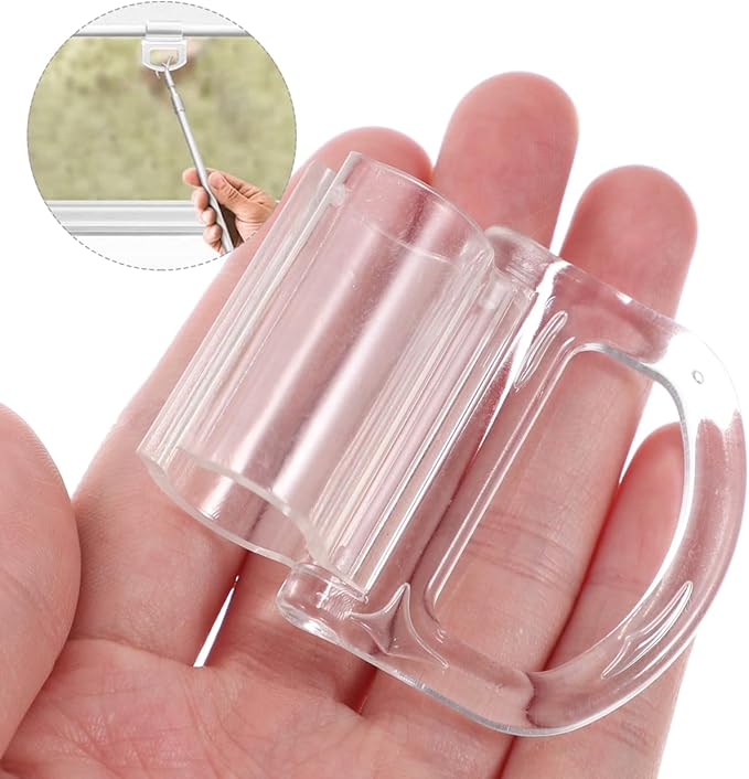 DOITOOL 10Pcs Plastic Curtain Window Blinds Lifting Clamp Pull Cordless Roller Blinds Shades Transparent Handle Pull Fit for 15mm Rod for Roller Shades Rolling Curtain Accessories