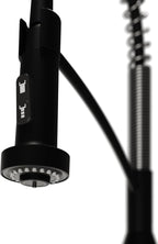 Karran Scottsdale Commercial Style Pull-Down Kitchen Faucet with Sprayer, Matte Black and Spot-Free Gunmetal Grey, High Arc Single Handle Pre-Rinse Spring Faucet