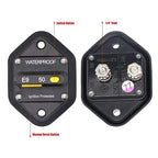 50 Amp Circuit Breaker with Manual Reset for Car Audio RV Truck Boat Marine, DC 12V - 48V | Waterproof IP67 Protection 50A Panel Mount