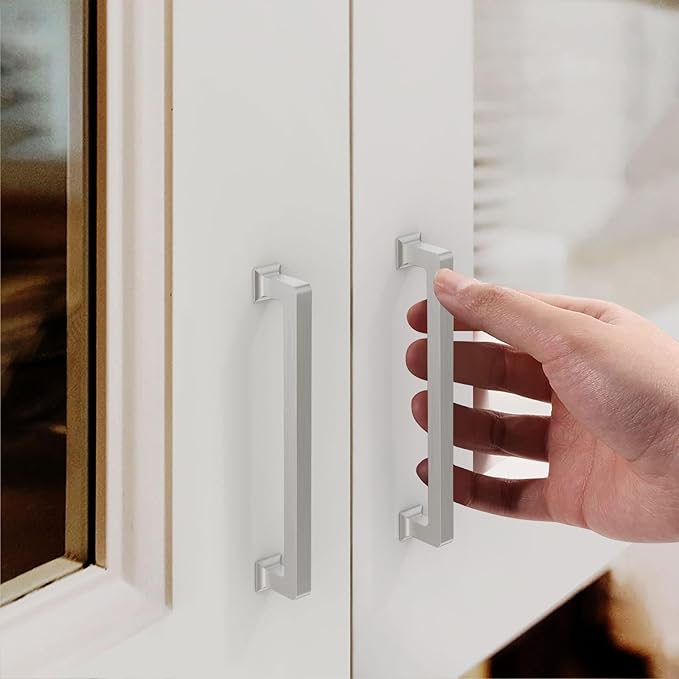 FILTA Cabinet Handles 6.25 Inch 10 Pack Brushed Nickel Cabinet Pulls for Kitchen Metal Drawer Pulls Modern Cabient Hardware Cupboard Handles