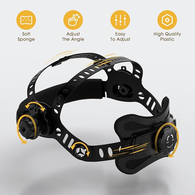 TOOLIOM Auto Darkening Welding Helmet with Panoramic Viewing Welding Mask Type-C Charging & Solar/Rechargeable Battery Powered Welder Hood for TIG MIG CUT Grind