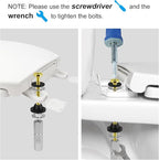 Hibbent 4 PCS Universal Toilet Seat Bolts Kit, Heavy Duty Solid Brass Toilet Bolts with Extra Long Stainless Steel Downlock Nuts Rubber Washers Gaskets, Easy to Install - Bathroom Toilet Repair Screw