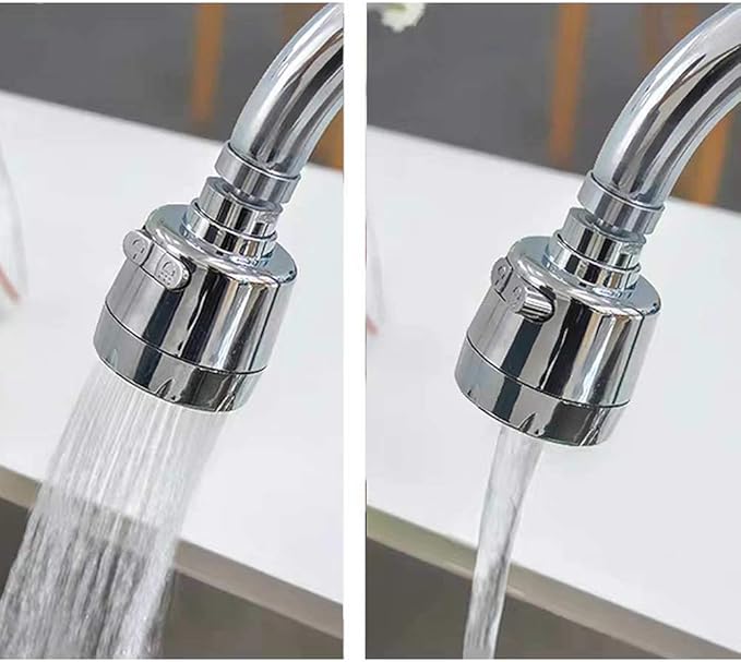 Huazhi 360° Swivel Kitchen Sink Faucet Aerator Faucet Sprayer Attachment Tap Aerator Faucet Nozzle Faucet Head 55/64'' Female Thread for Kitchen, Bathroom Faucet (Shorter Style 1PC,Adapter Included)