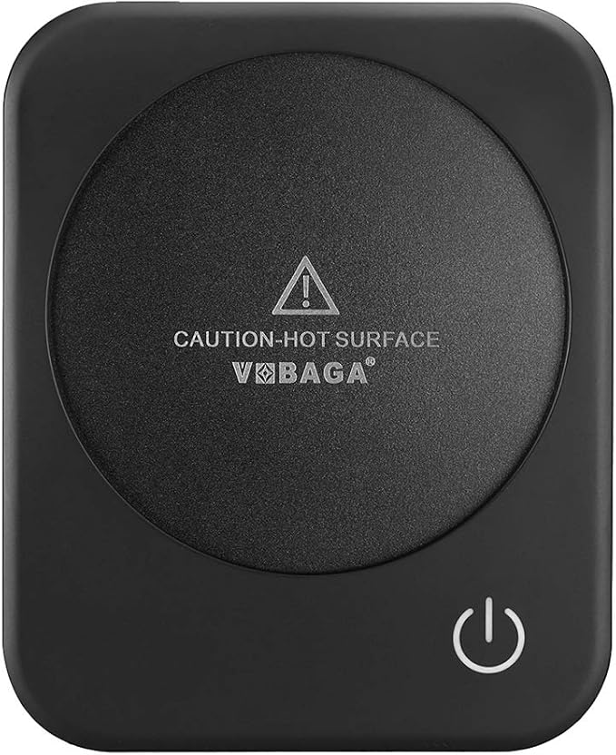 VOBAGA Coffee Mug Warmer, 4 Hours Auto Shut Off Cup Warmer for Office Home Desk Use with 3 Temperature Settings, Electric Beverage Warmer for Cocoa,Tea, Milk, Soup, Gift (No Cup)