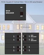 Generator Interlock Kit Fit for Aker Panel, 3 1/4 to 4 Inch Spacing Between Main and Generator Breaker,Professional and Interlock Kit