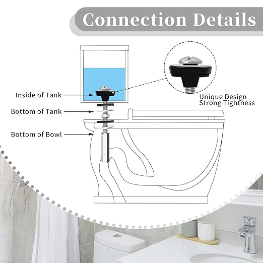 Universal Toilet Tank to Bowl Bolts Kit, Heavy Duty Toilet Bolts, Waterproof Stainless and Rubber Washers Gaskets with Extra Long Nut Screw for Fastening (Silver) (4, Long)